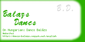 balazs dancs business card